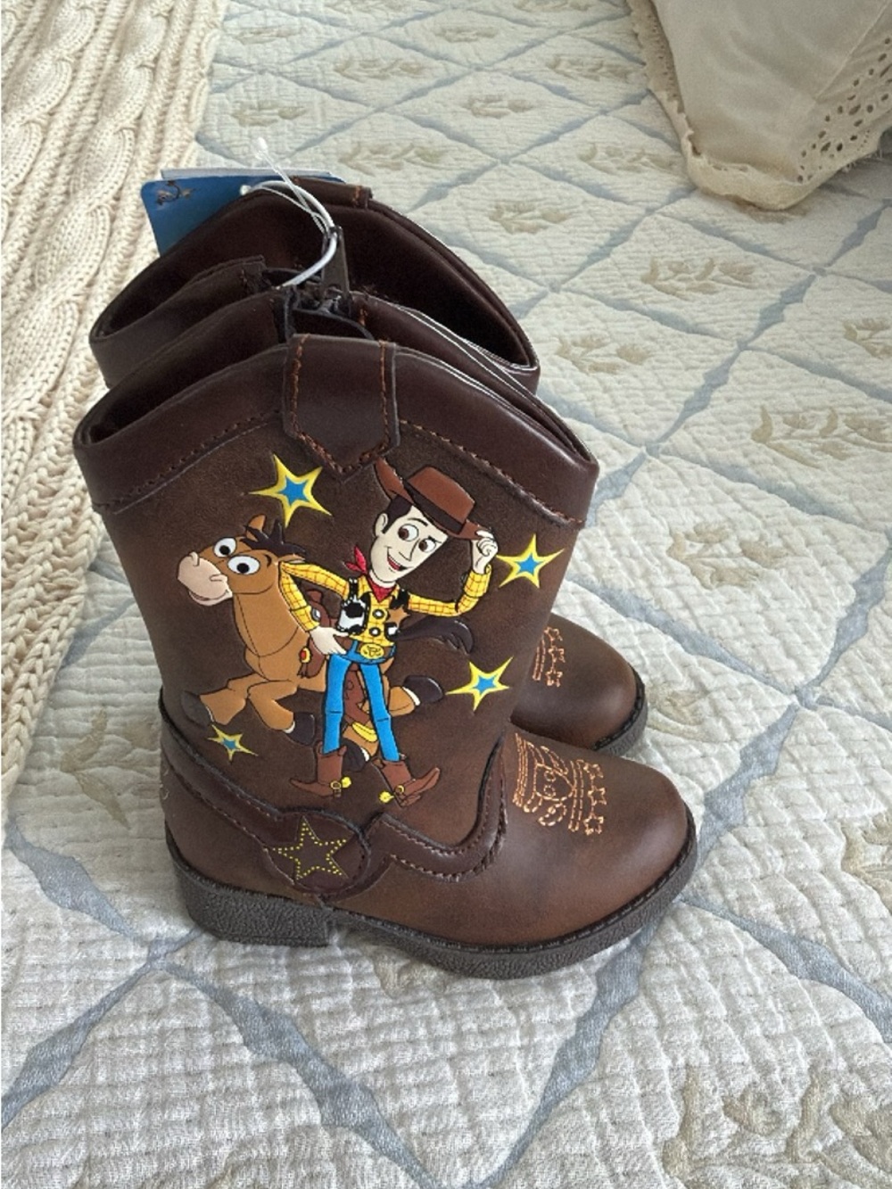 Brown Kids Cowboy Boots with Toy Story Woody Graphic NWT size 5c